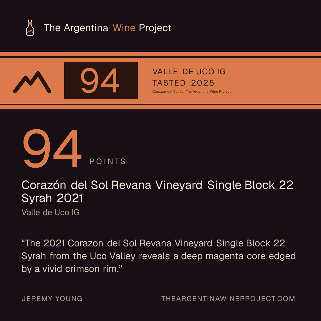 Square card for Corazón del Sol Revana Vineyard Single Block 22 Syrah 2021